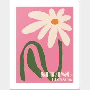 Spring blossom, Flower market, Colorful retro print, 70s, 90s, Indie decor, Cottagecore, Fun art, Abstract flower Posters and Art